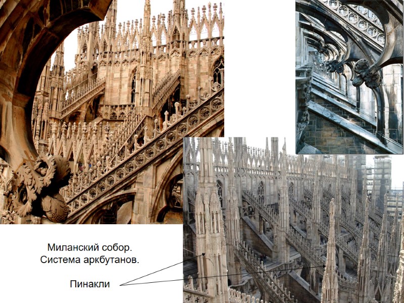 Миланский собор. Система аркбутанов.  Пинакли